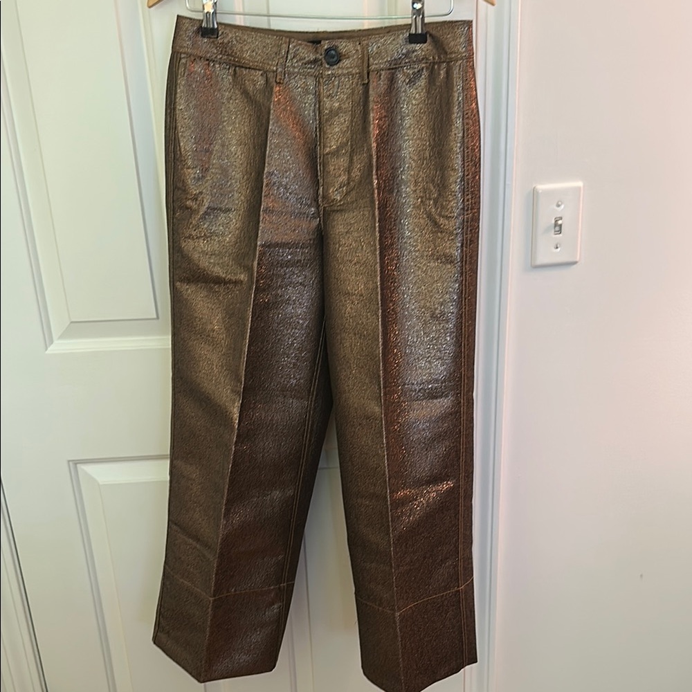 Madewell Metallic Brown Wide Leg Pants